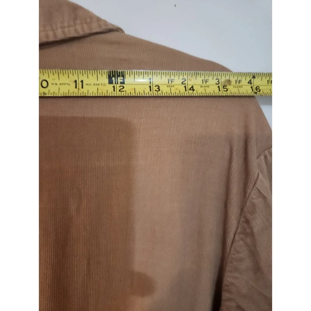 Wonder Nation Girls Tan Corduroy Babydoll Shirt Dress XXL 18 Long Sleeve